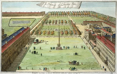 Die Aussicht auf Lincolns Inn, für Stows Survey of London, veröffentlicht 1755